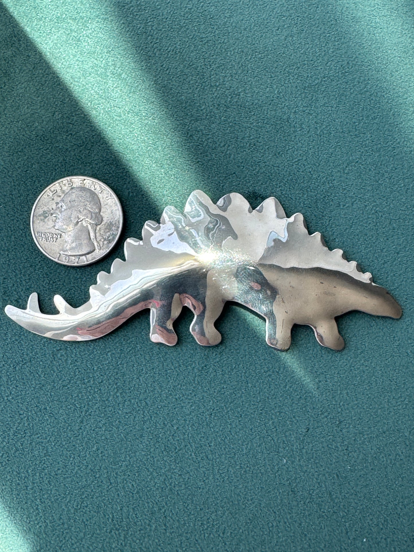 Estate Sterling Silver Zirkus Stegosaurus Dinosaur Brooch Pin Signed American Studio Jewelry Cris Busch Lyons