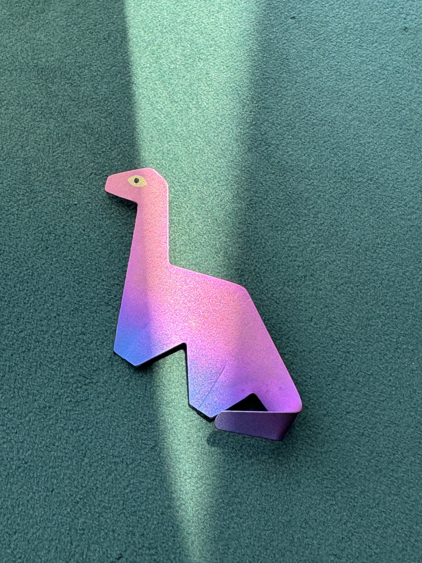 Vintage Vernon Reed Anodized Titanium Brontosaurus Dinosaur Brooch Pin 1980s American Art Jewelry Museum Artist
