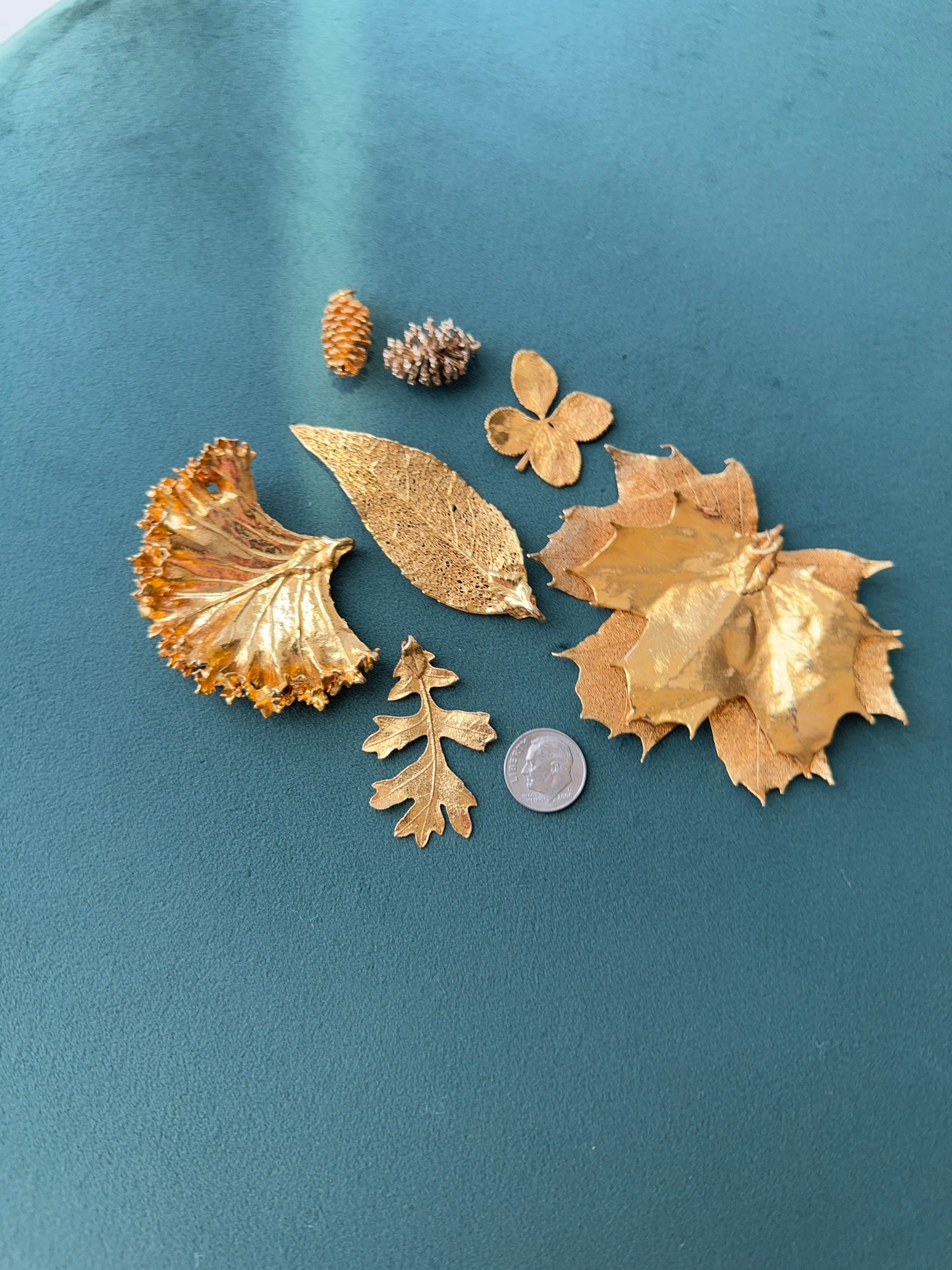 Vintage 1970s Genuine Gold Dipped Oak Leaf Pendant Real Botanical Specimen Sturdy Enough to Wear Forever
