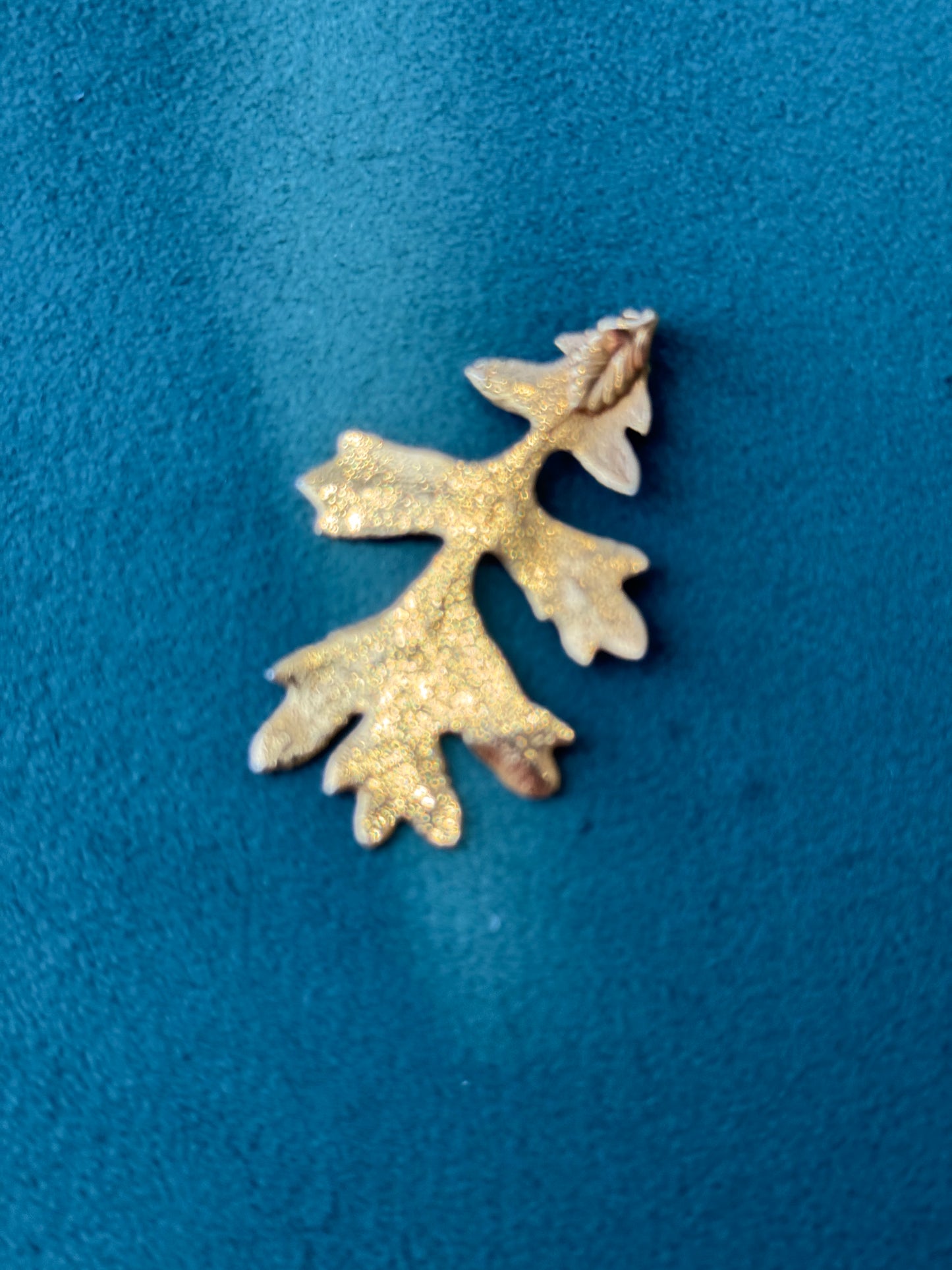Vintage 1970s Genuine Gold Dipped Oak Leaf Pendant Real Botanical Specimen Sturdy Enough to Wear Forever