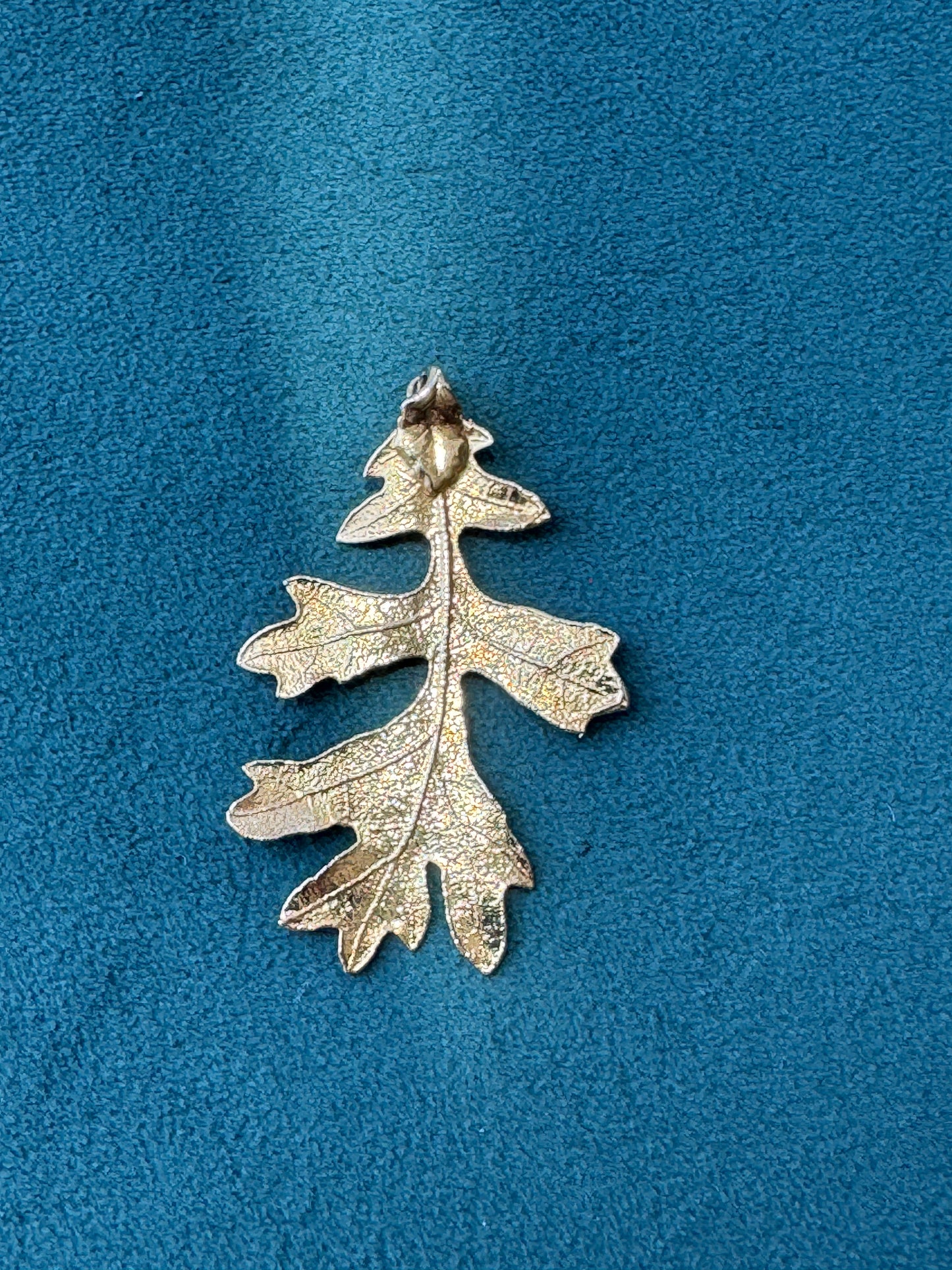 Vintage 1970s Genuine Gold Dipped Oak Leaf Pendant Real Botanical Specimen Sturdy Enough to Wear Forever