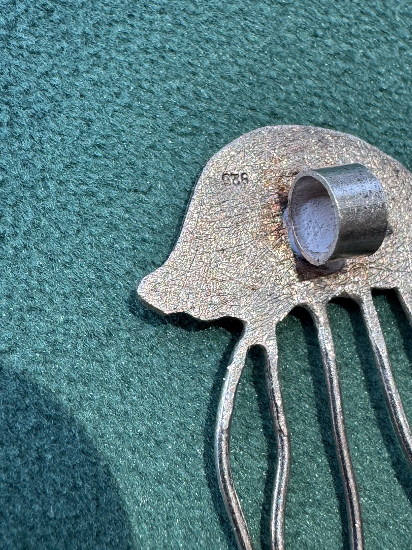 Estate Sterling Silver Jellyfish Pendant Marcasite Style Stones Dancing Tentacles Mermaid Life