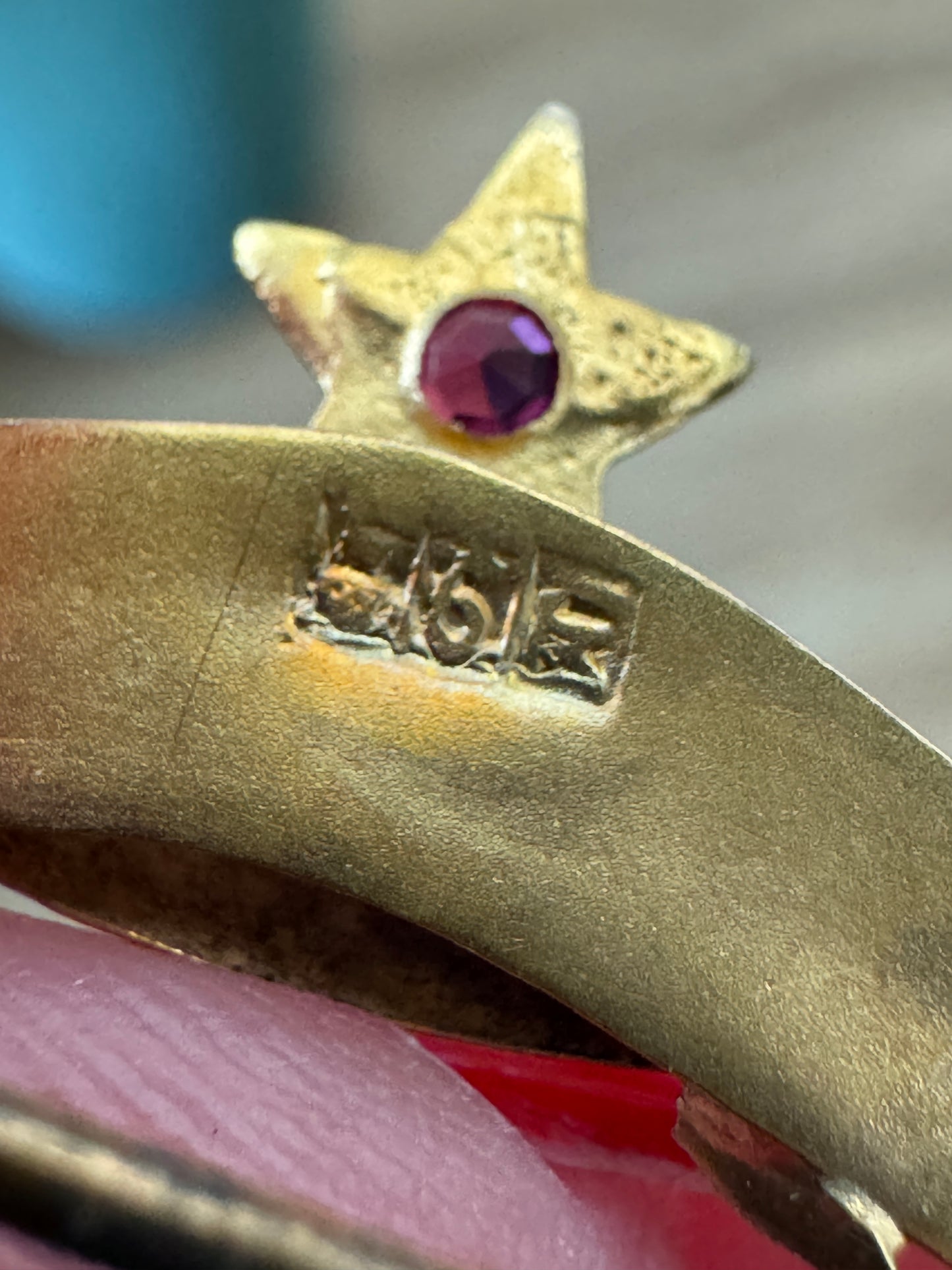 Antique Victorian 9CT Gold Good Luck Bar Pin Seed Pearl Clovers Pink Gemstone Star Wear It Pinned or Hung
