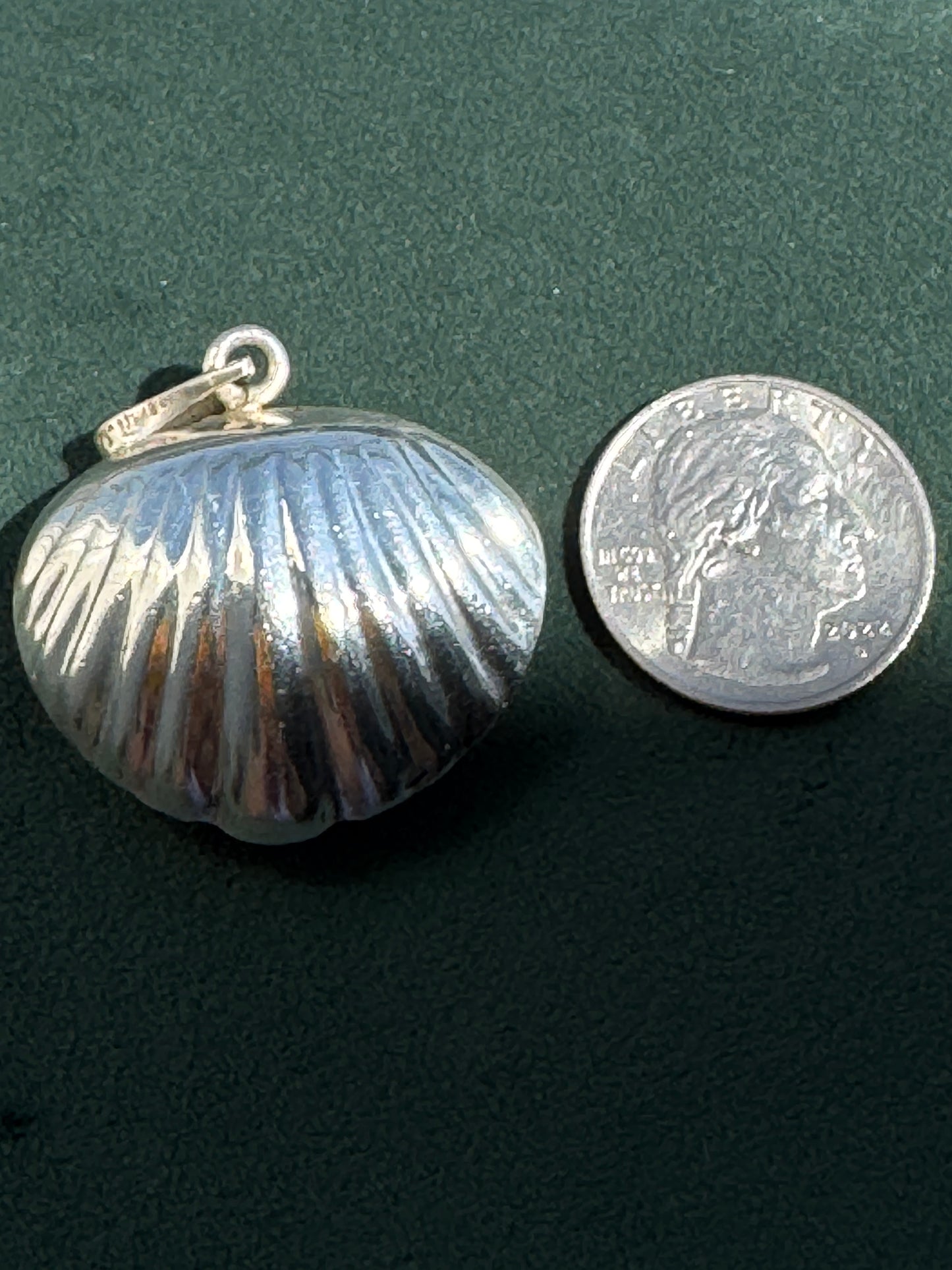 Vintage Mexican Sterling Silver Clamshell Harmony Ball Pendant With a Chime Inside A Little Piece of Mermaid Life