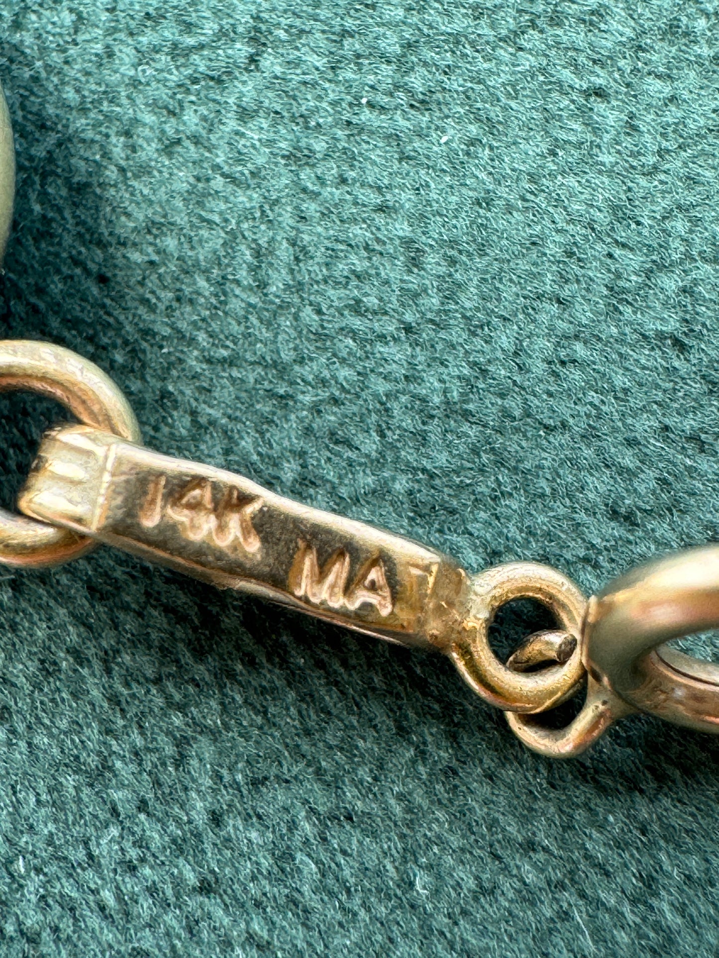 Estate Vintage 14K Gold Turquoise Cabochon Link Bracelet Six Stones That Do Not Do Subtle