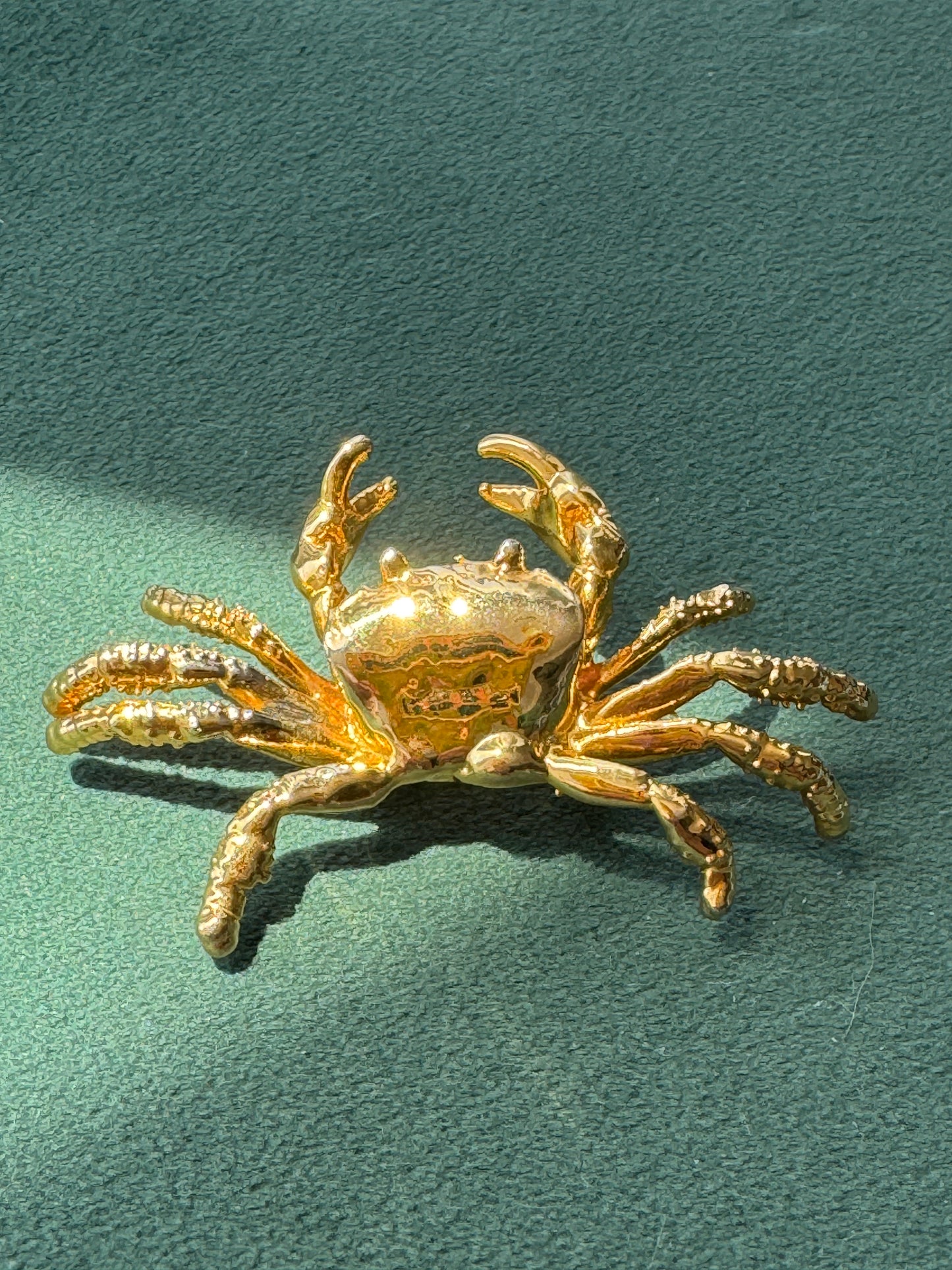Vintage Midas Touch Singapore 22K Gold Dipped Real Crab Brooch Pendant A Genuine Crab That Struck It Rich