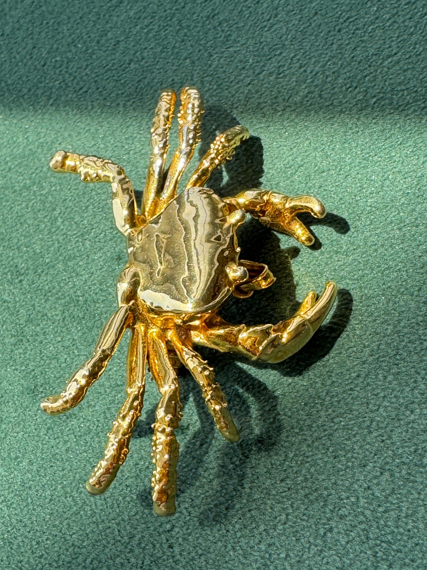 Vintage Midas Touch Singapore 22K Gold Dipped Real Crab Brooch Pendant A Genuine Crab That Struck It Rich