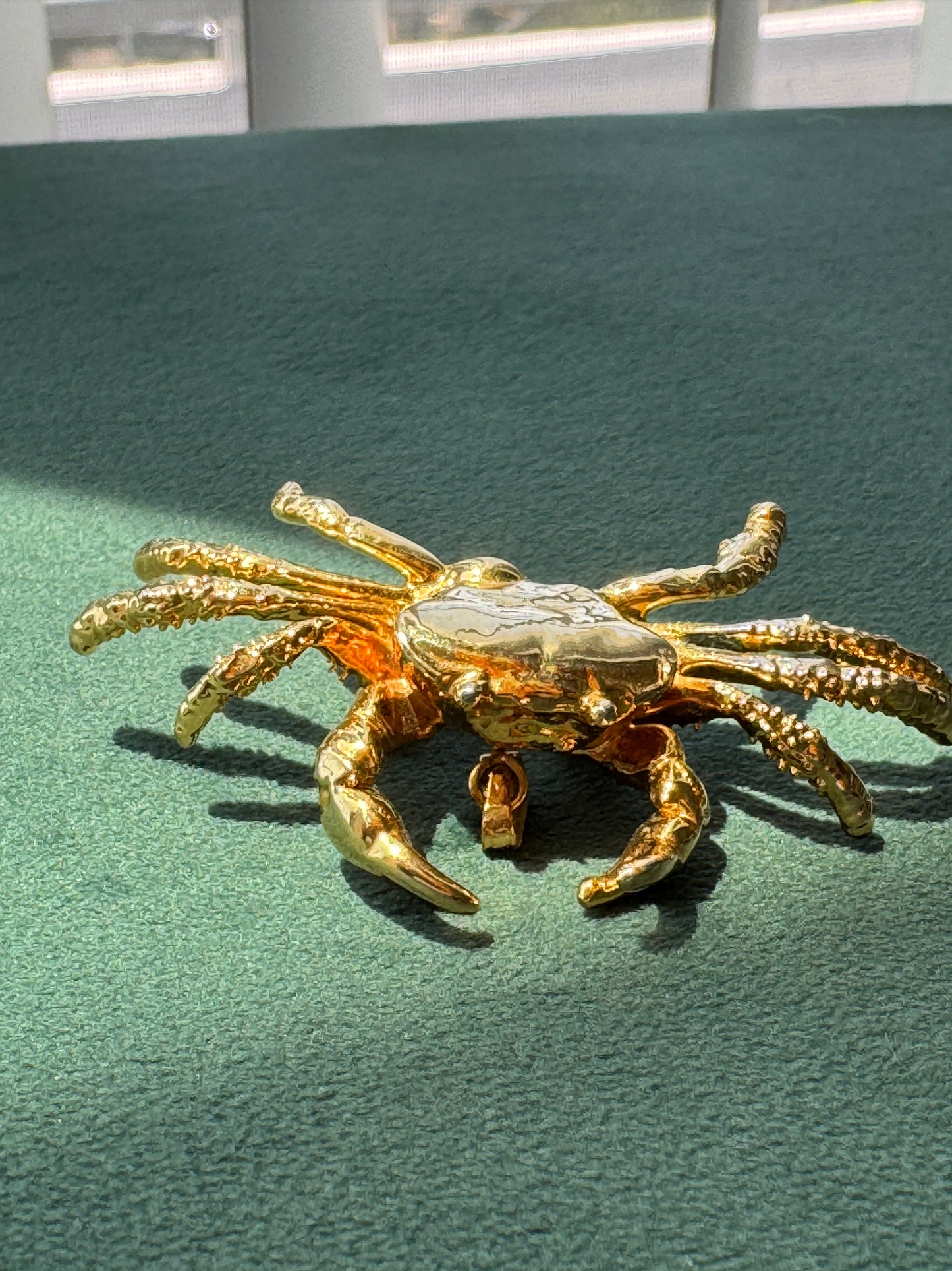 Vintage Midas Touch Singapore 22K Gold Dipped Real Crab Brooch Pendant A Genuine Crab That Struck It Rich