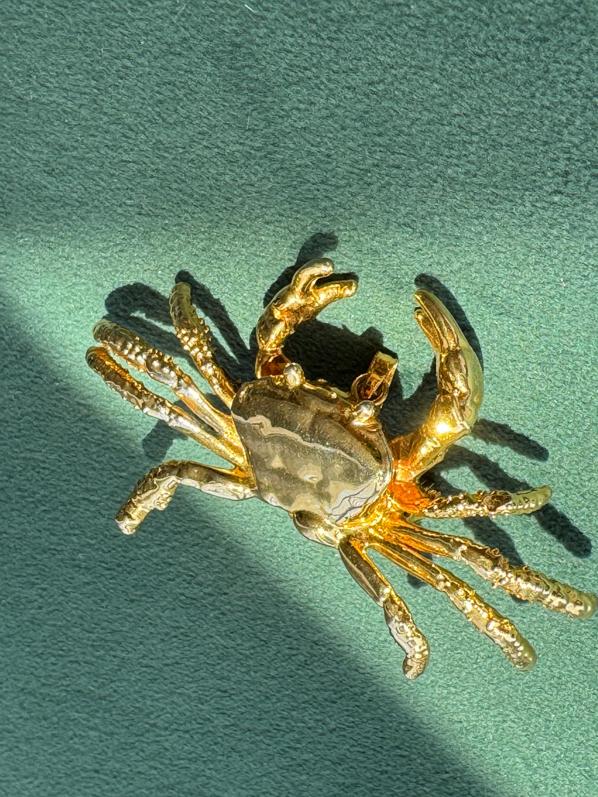 Vintage Midas Touch Singapore 22K Gold Dipped Real Crab Brooch Pendant A Genuine Crab That Struck It Rich
