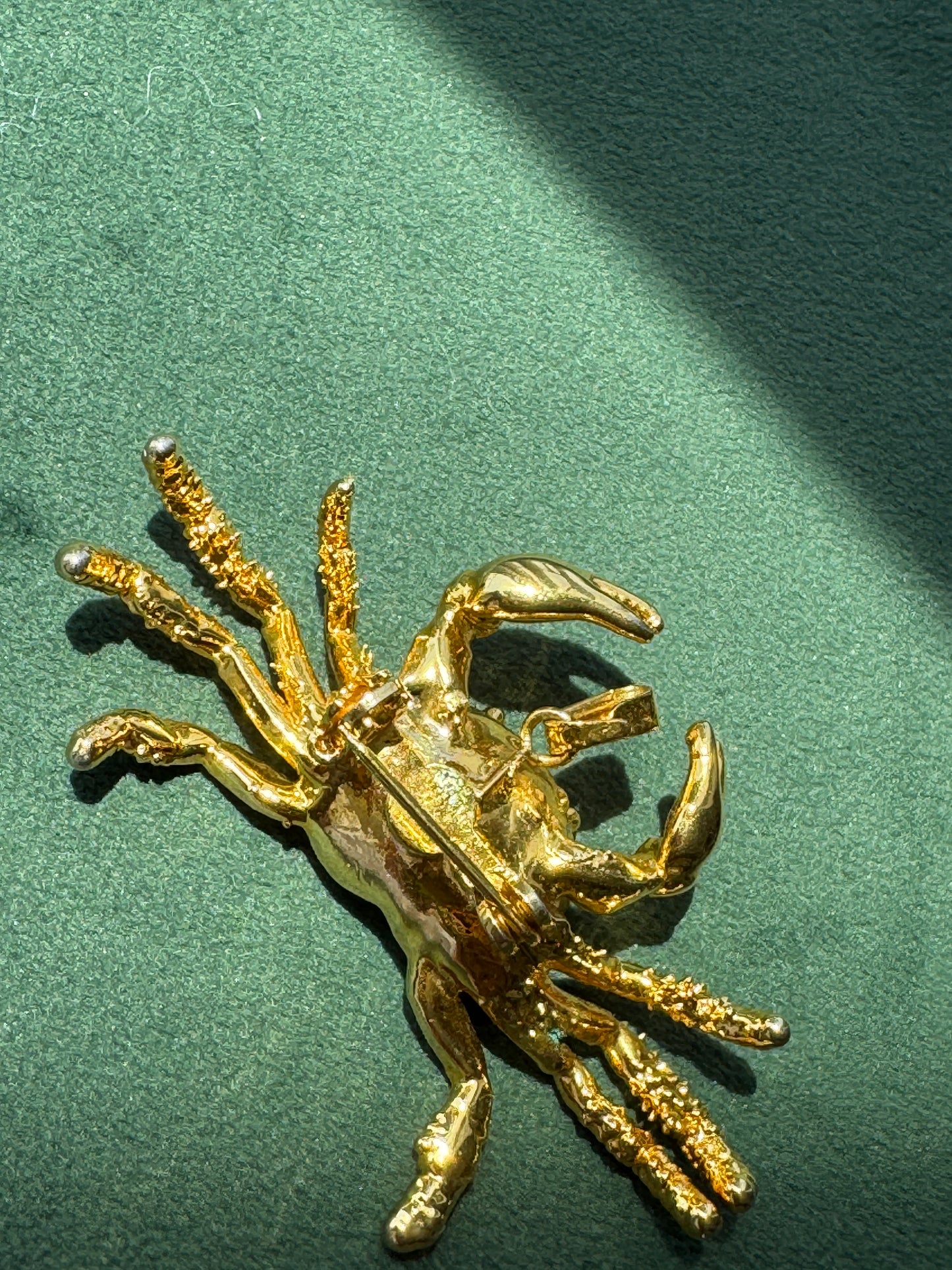 Vintage Midas Touch Singapore 22K Gold Dipped Real Crab Brooch Pendant A Genuine Crab That Struck It Rich