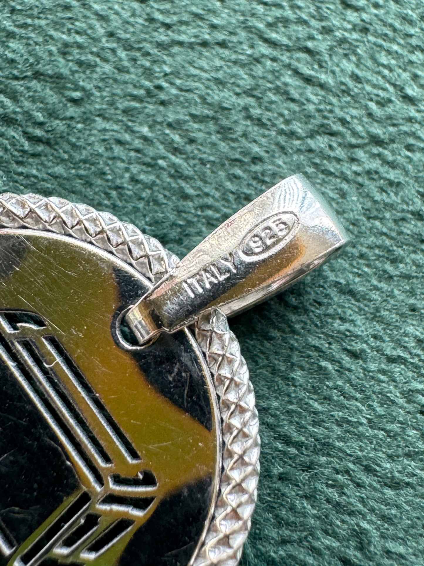 Estate Vintage Italy Sterling Silver Tzedakah Box Judaica Charm Pendant Rare Minimalist Design