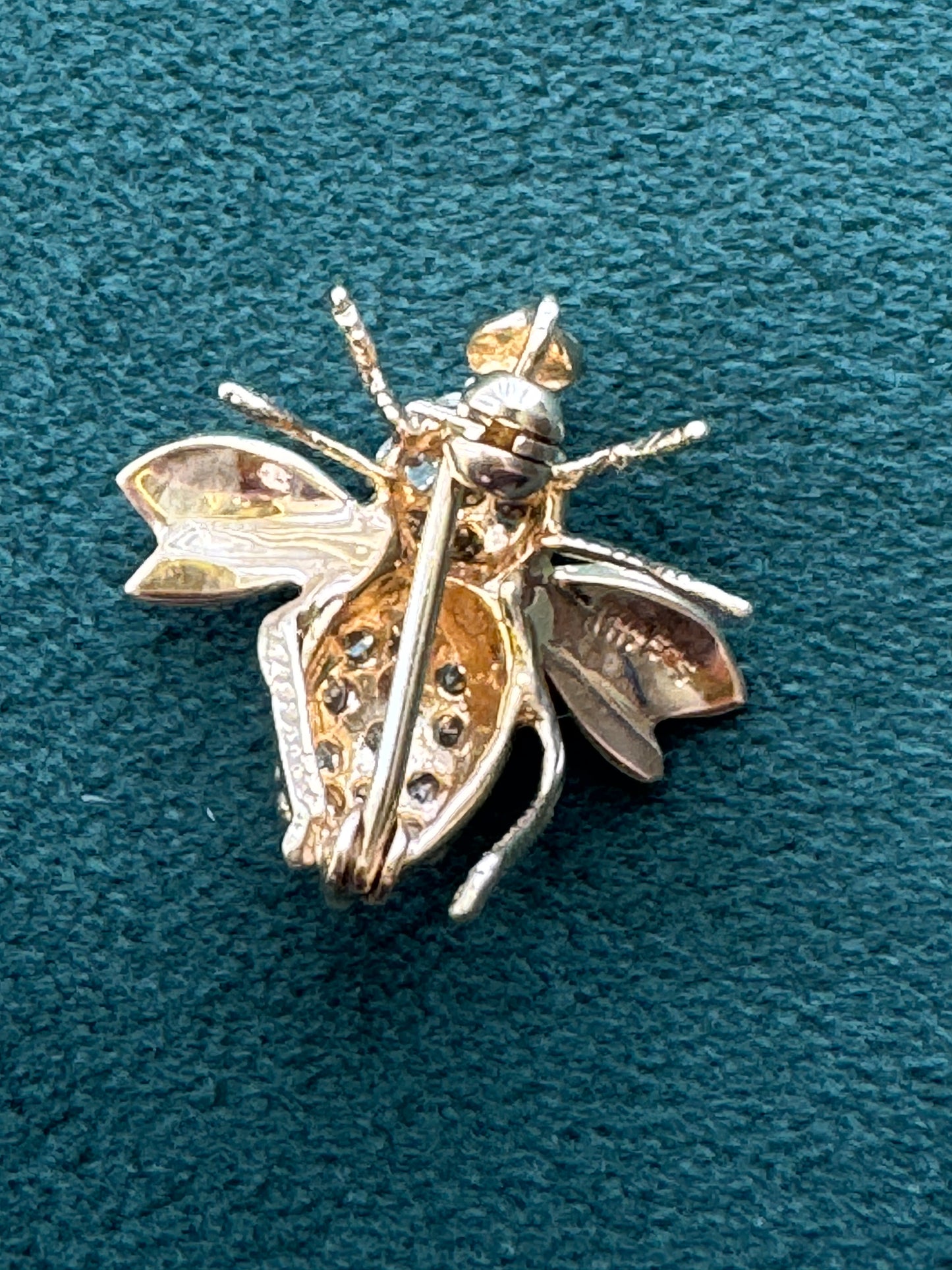 Estate Vintage 14K Yellow Gold Bumble Bee Charm Pendant Also Wears As A Brooch