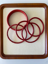 Vintage Cinnabar Bangle Bracelets