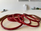 Vintage Cinnabar Bangle Bracelets