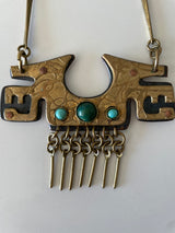 Brutalist Brass Necklace By Jaun Reyes