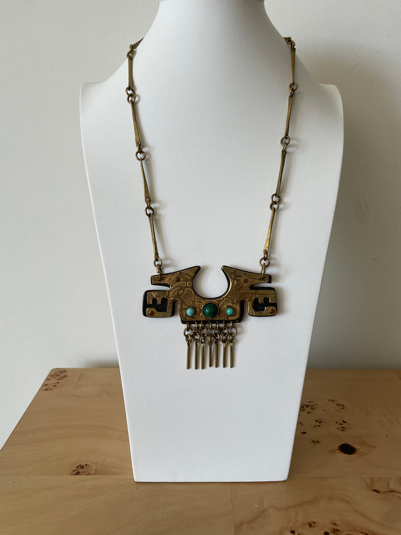 Brutalist Brass Necklace By Jaun Reyes