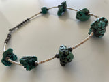 Large Turquoise Chunk and Heshi Bead Necklace Navajo