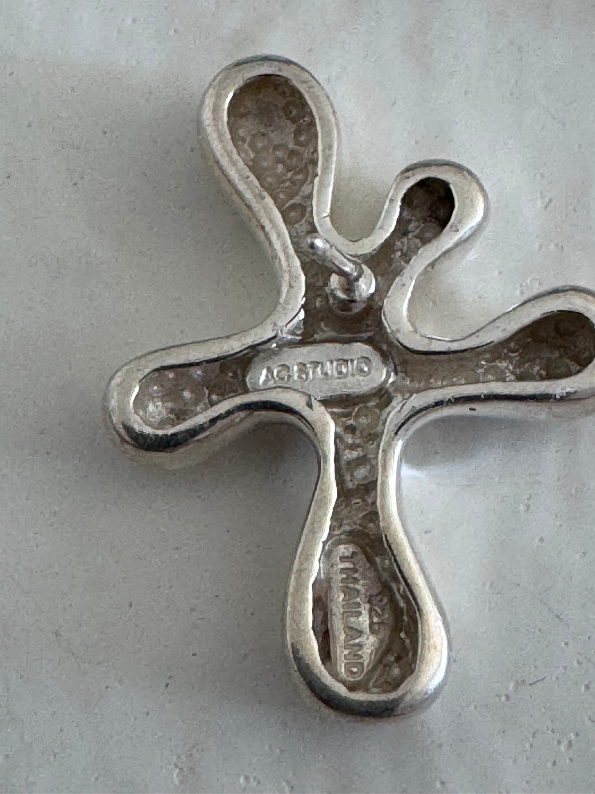 Estate Angela Cummings sterling silver sculptural splat form post earrings AC Studio designer