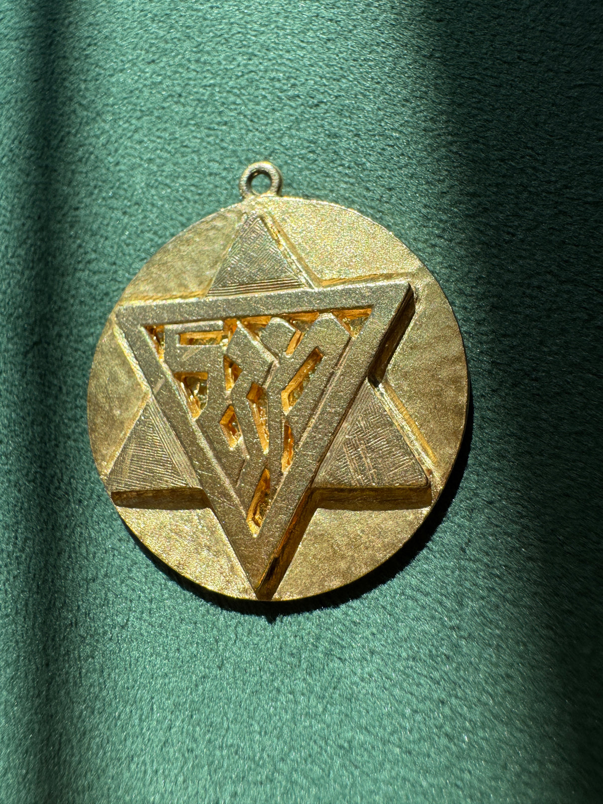 Vintage 1950s 10K Gold Reversible Star of David Saint Christopher Medal Estate Jewelry Double Coverage For Your Soul