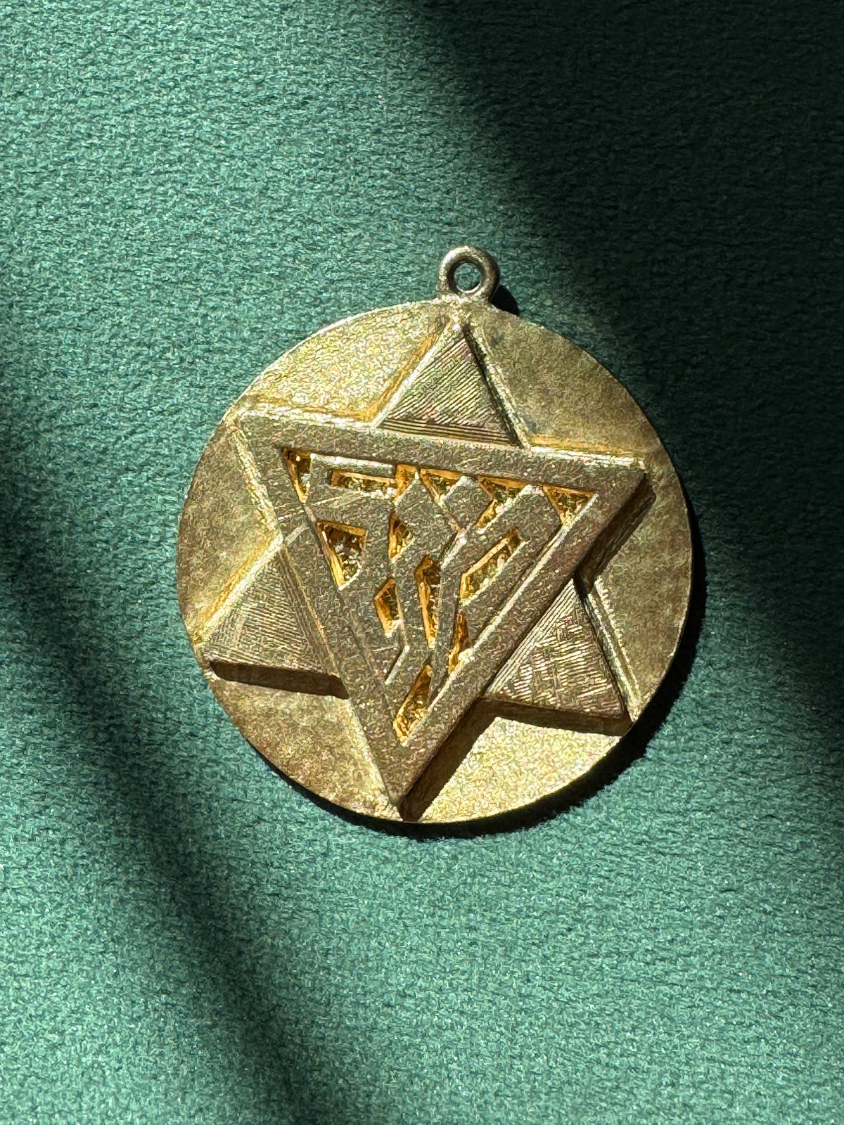 Vintage 1950s 10K Gold Reversible Star of David Saint Christopher Medal Estate Jewelry Double Coverage For Your Soul
