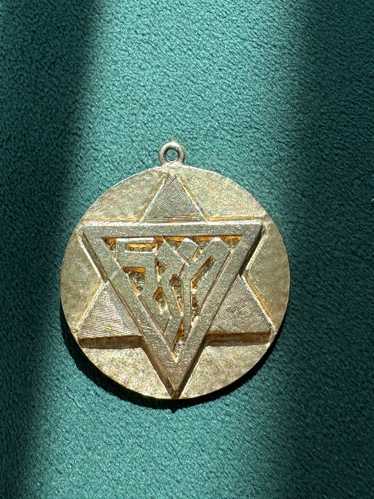 Vintage 1950s 10K Gold Reversible Star of David Saint Christopher Medal Estate Jewelry Double Coverage For Your Soul