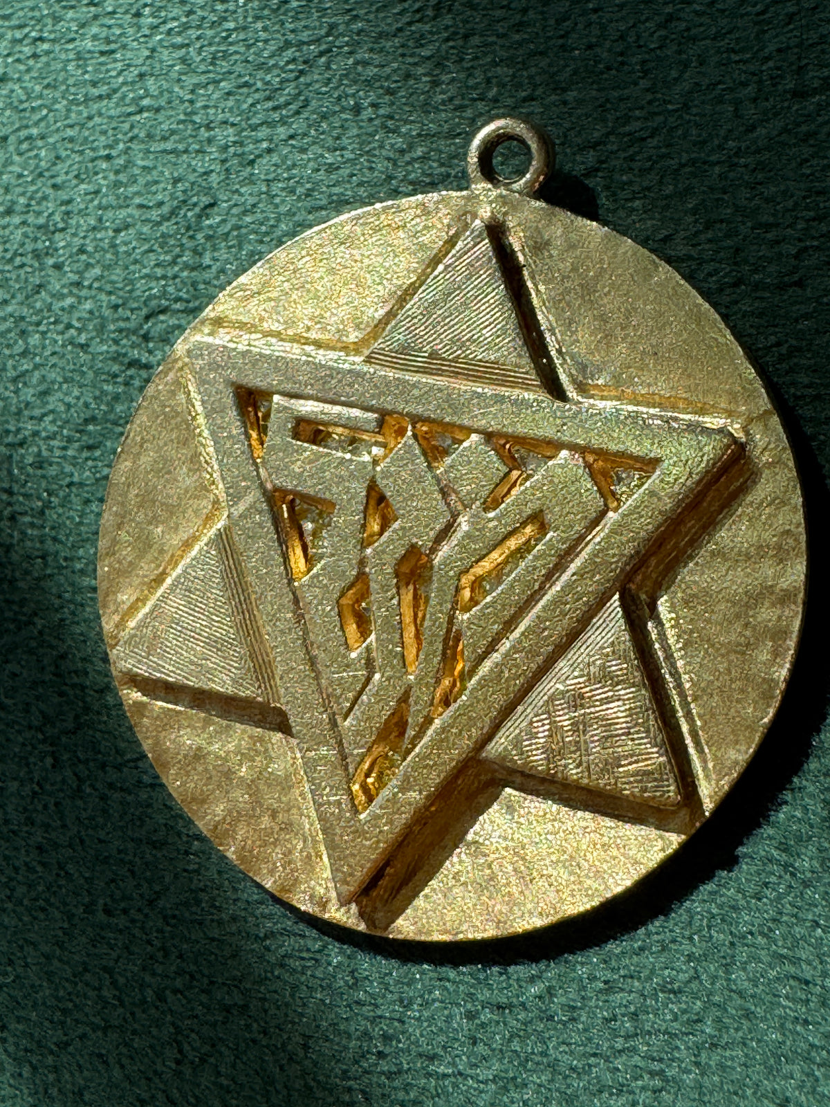 Vintage 1950s 10K Gold Reversible Star of David Saint Christopher Medal Estate Jewelry Double Coverage For Your Soul