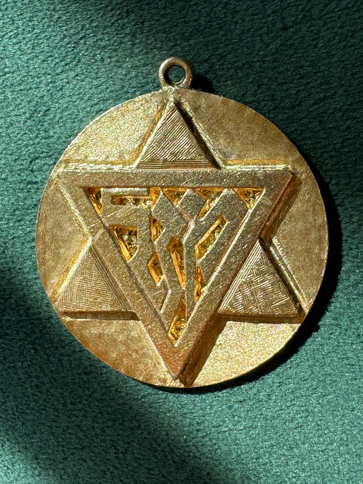 Vintage 1950s 10K Gold Reversible Star of David Saint Christopher Medal Estate Jewelry Double Coverage For Your Soul