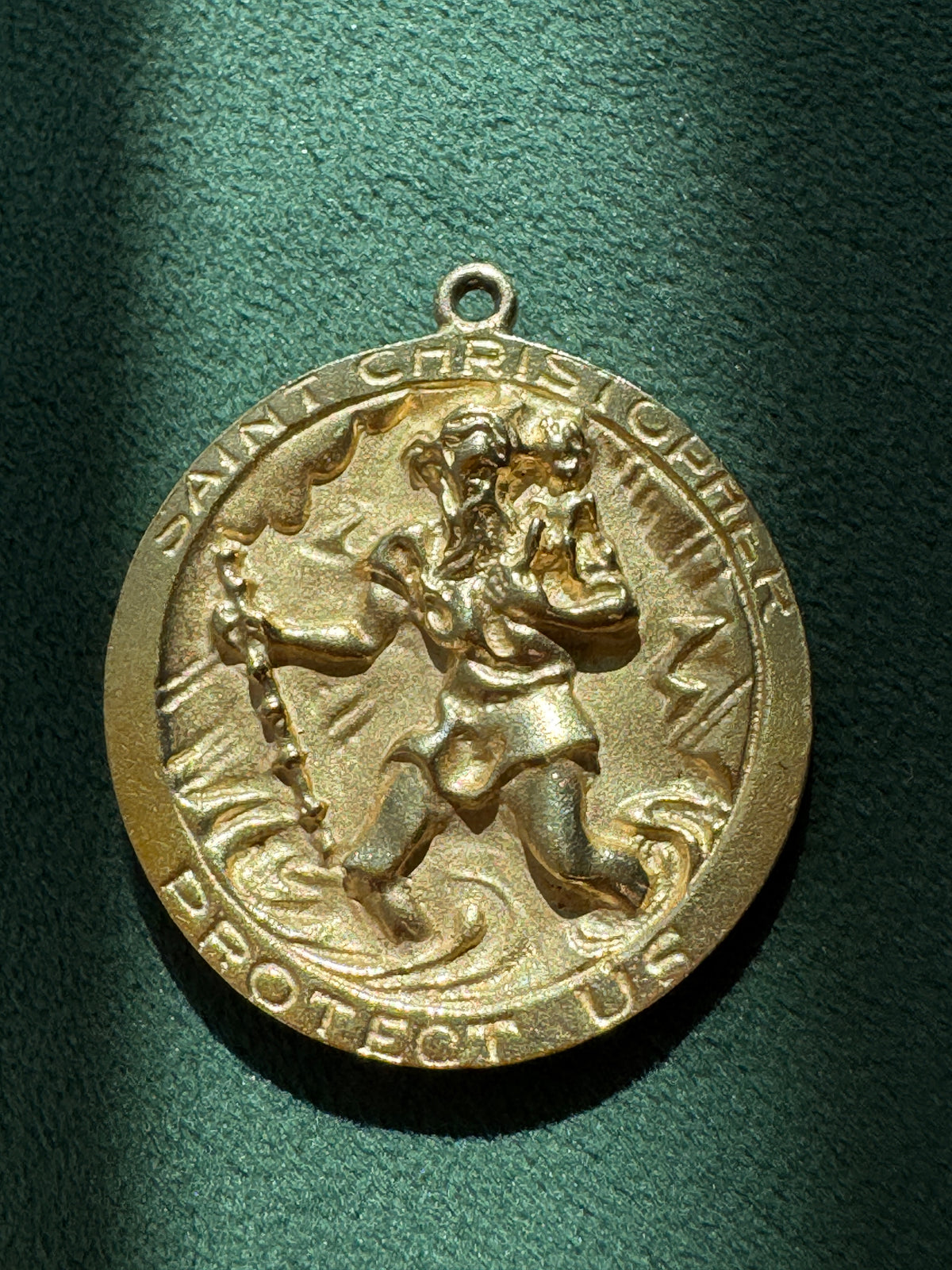 Vintage 1950s 10K Gold Reversible Star of David Saint Christopher Medal Estate Jewelry Double Coverage For Your Soul