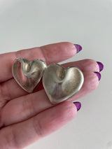 Pinched Heart Stud Earrings