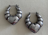 Puffy Heart Door knocker Hoops