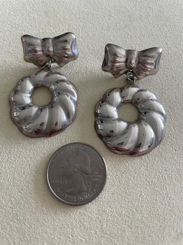 Bow and Wreath Earrings