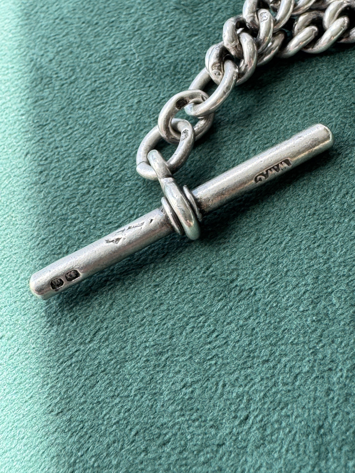 Antique Victorian Sterling Silver Albert Watch Chain For Regularity Fob Medal 1900 Engraved M Garland St Peters Woolwich Birmingham Hallmarked