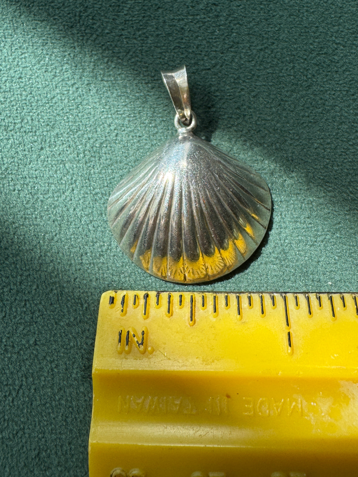Vintage Sterling Silver Puffy Clam Shell Earrings and Pendant Set Three Shells of Pure Mermaid Life