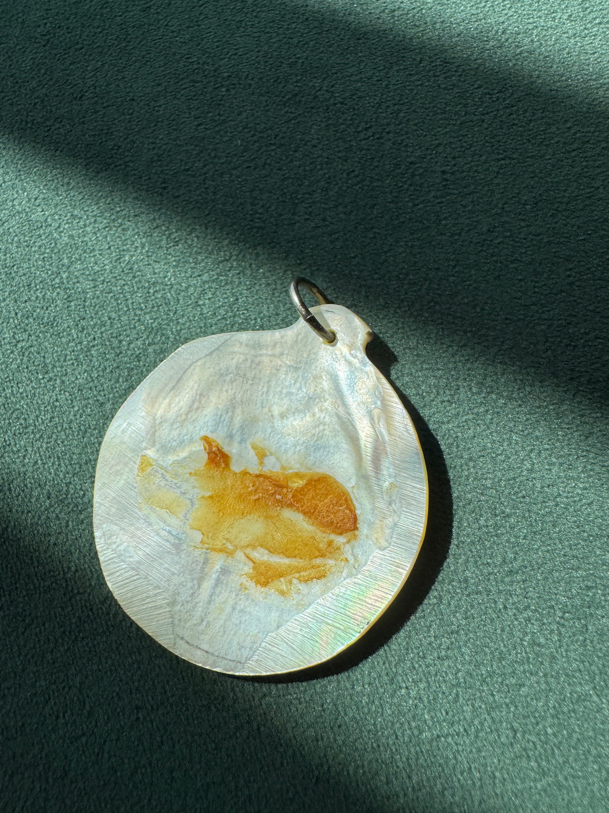 Vintage Hand Painted Mother of Pearl Star of David Zion Pendant Persian Style Roses Judaica