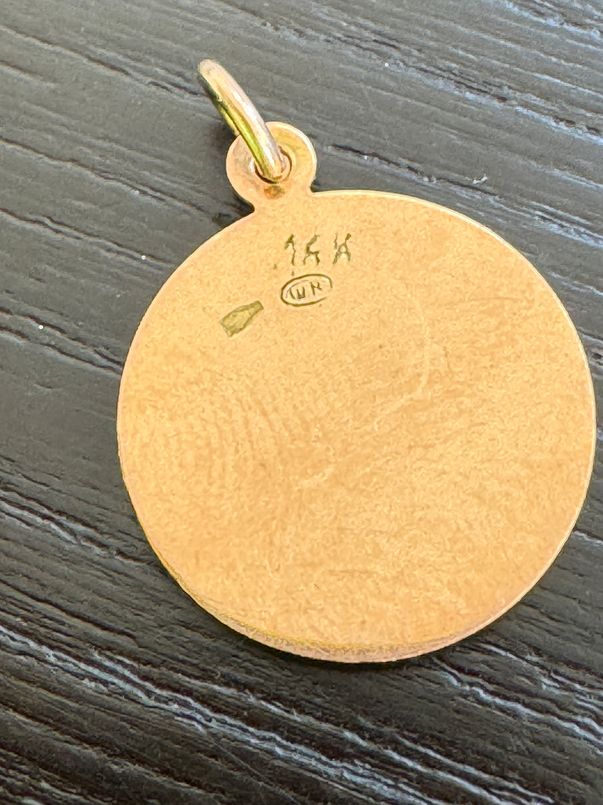 Vintage 14K Gold Ten Commandments Charm Pendant Deep Blue Enamel Tablets Judaica With the Whole Law in Under an Inch