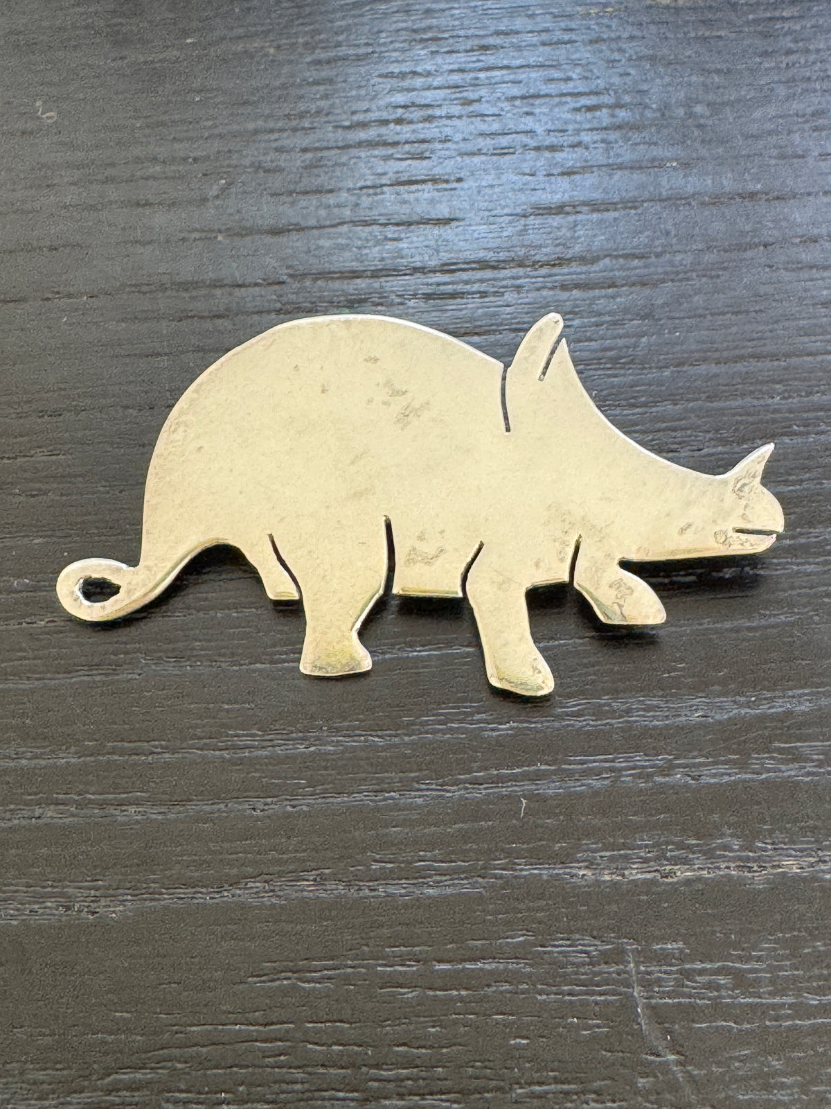 Mexican Sterling Silver Triceratops Brooch Silver Unlimited Figural Dinosaur Pin With a Curly Tail and Zero Regrets