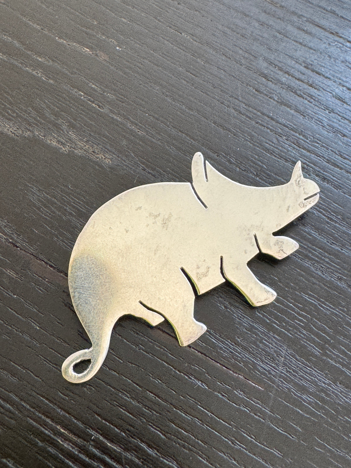 Mexican Sterling Silver Triceratops Brooch Silver Unlimited Figural Dinosaur Pin With a Curly Tail and Zero Regrets