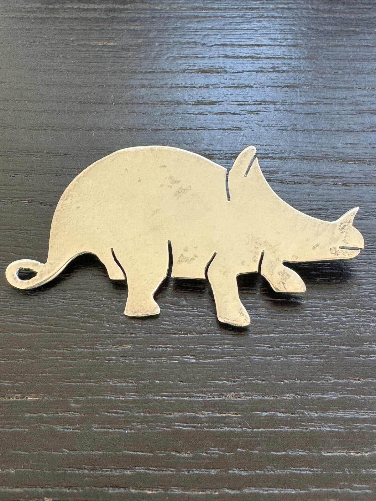 Mexican Sterling Silver Triceratops Brooch Silver Unlimited Figural Dinosaur Pin With a Curly Tail and Zero Regrets