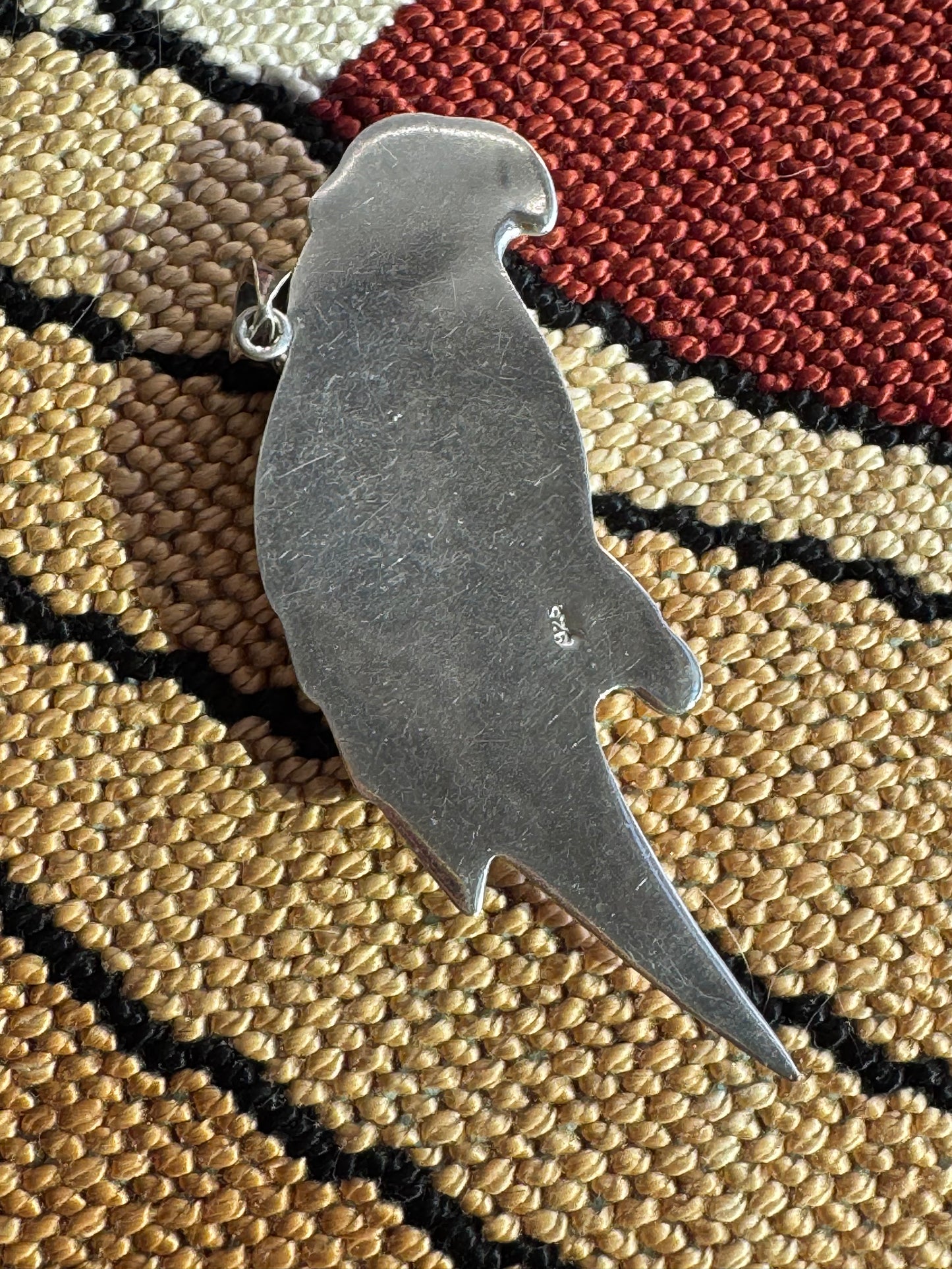 Vintage Sterling Silver Parrot Pendant