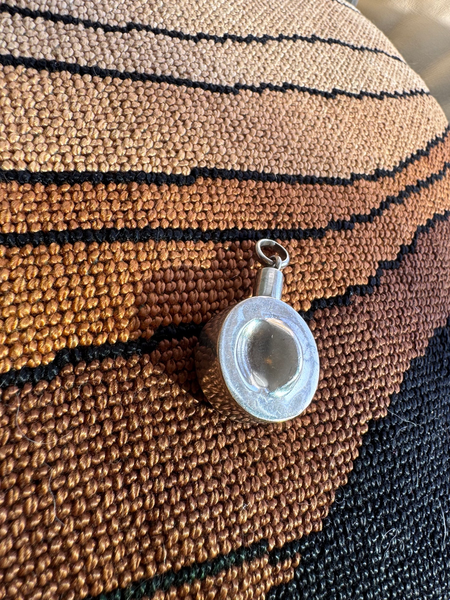 Vintage Jondell Sterling Silver Puffy Pendant from Spain Era
