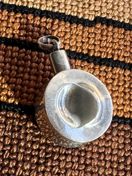 Vintage Jondell Sterling Silver Puffy Pendant from Spain Era