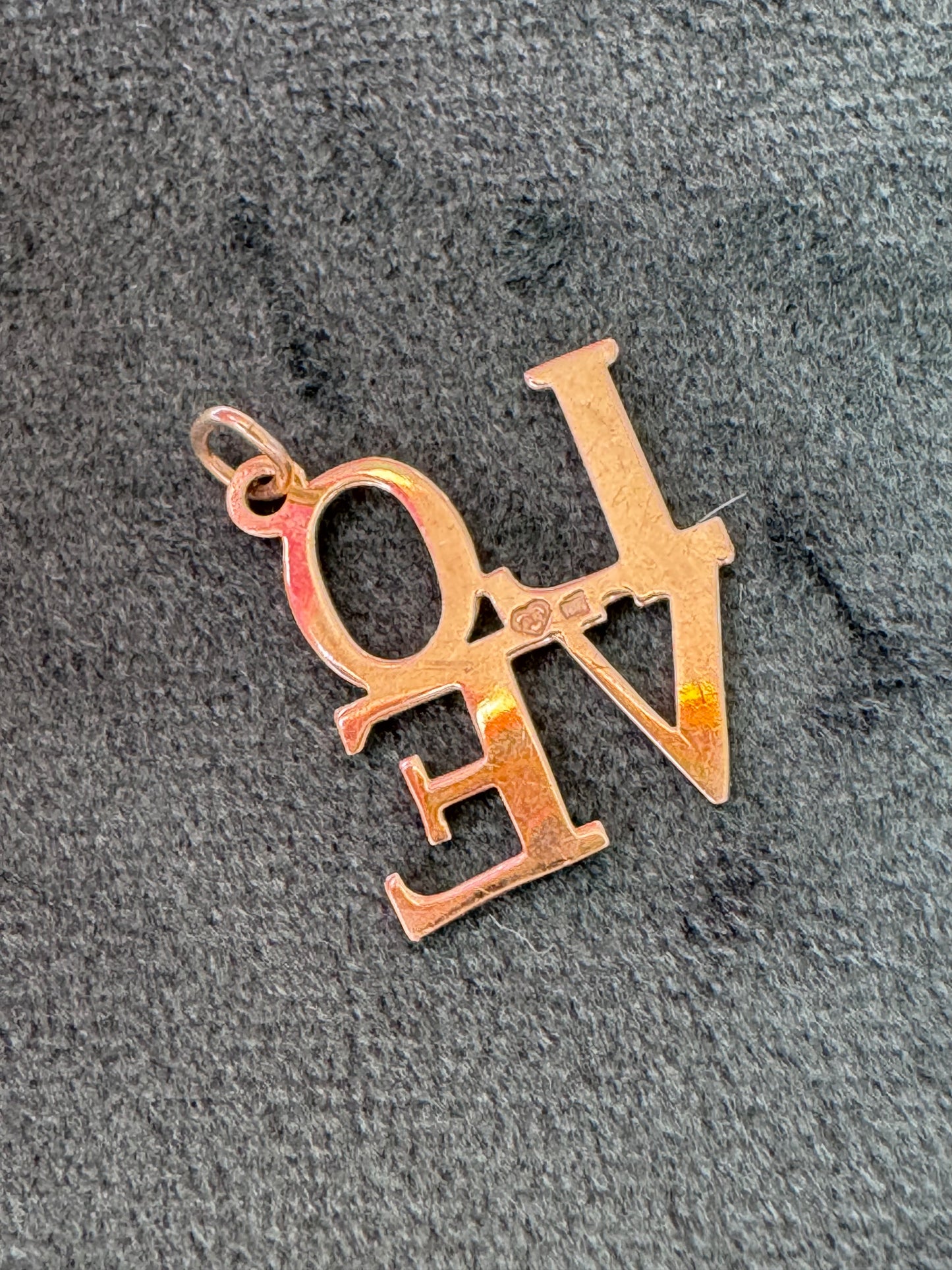 Vintage 14k Gold LOVE Pendant Robert Indiana Inspired