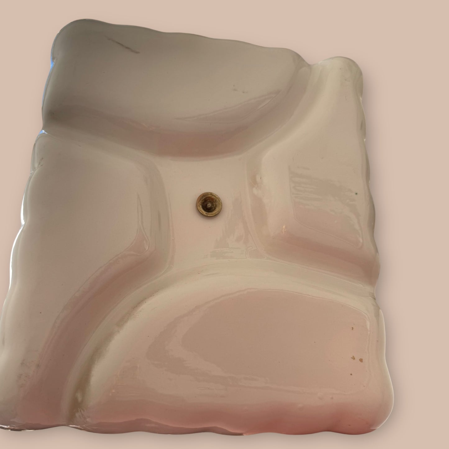 Vintage Ceramic Bagel and Lox Serving Plate with Center Bagel Holder Mid-Century Entertaining