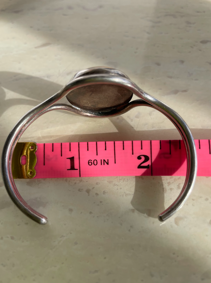 Vintage Sterling Silver Cuff with Picture Jasper