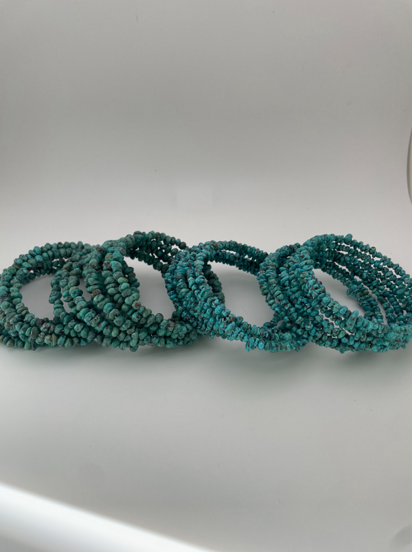 Turquoise and Silver Coil Bracelets