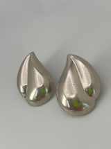 Vintage Sterling Silver Abstract Teardrop Stud Earrings