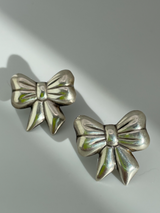 Vintage Sterling Silver Bow Shaped Earrings by Antonia Pineda