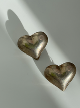 Vintage Mexican Sterling Silver Heart Studs