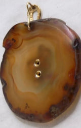 Estate Vintage Zodiac Aires 14k Gold and Agate Pendant