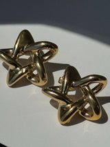 Vintage Estate Star Earrings in 14k Gold 1980